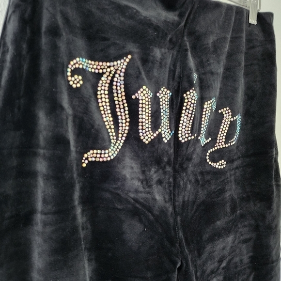 NWT JUICY COUTURE Big Bling Velour Biker Black Shorts XL - Picture 10 of 12